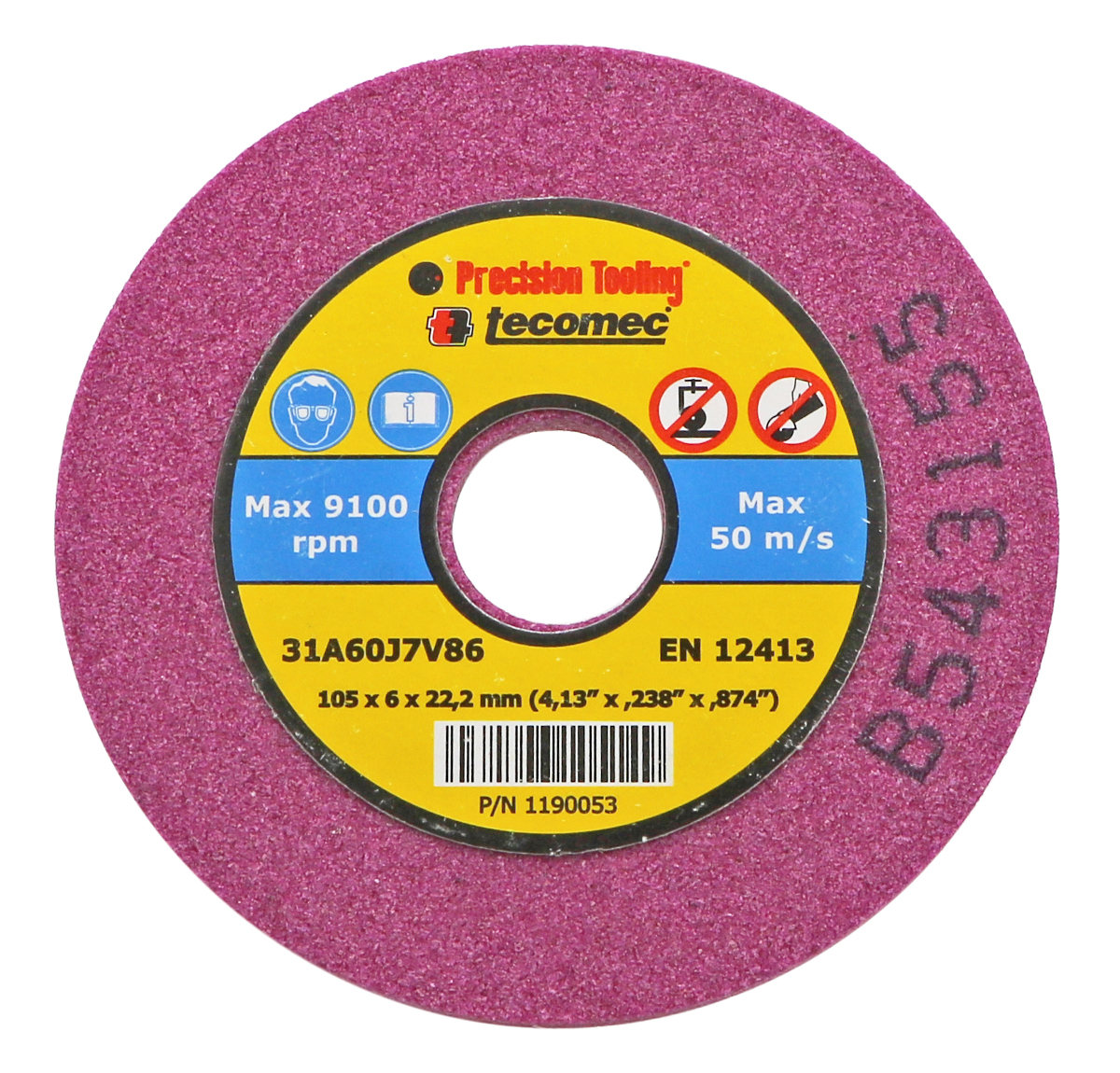Tecomec Grinding Wheel – 1/2″ & Depth Gauge, 105x22x6mm
