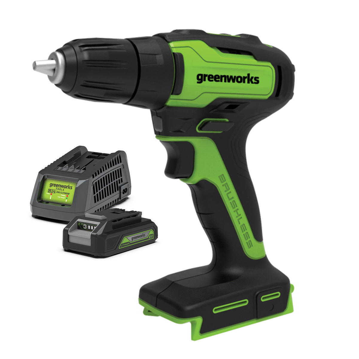 24V 2.0Ah Brushless Drill Kit (with soft case)