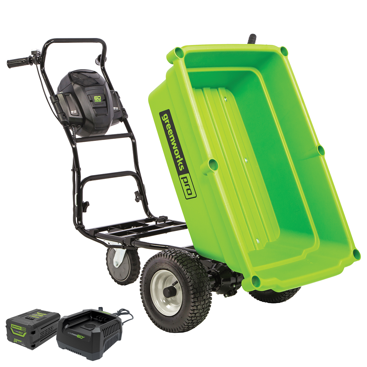 Greenworks 60V Garden Cart Kit with 6.0Ah Battery and Charger