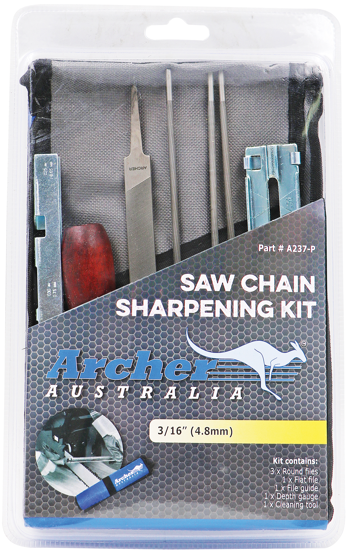 Archer Sharpening Kit – 3/16″, Roll Up Pouch