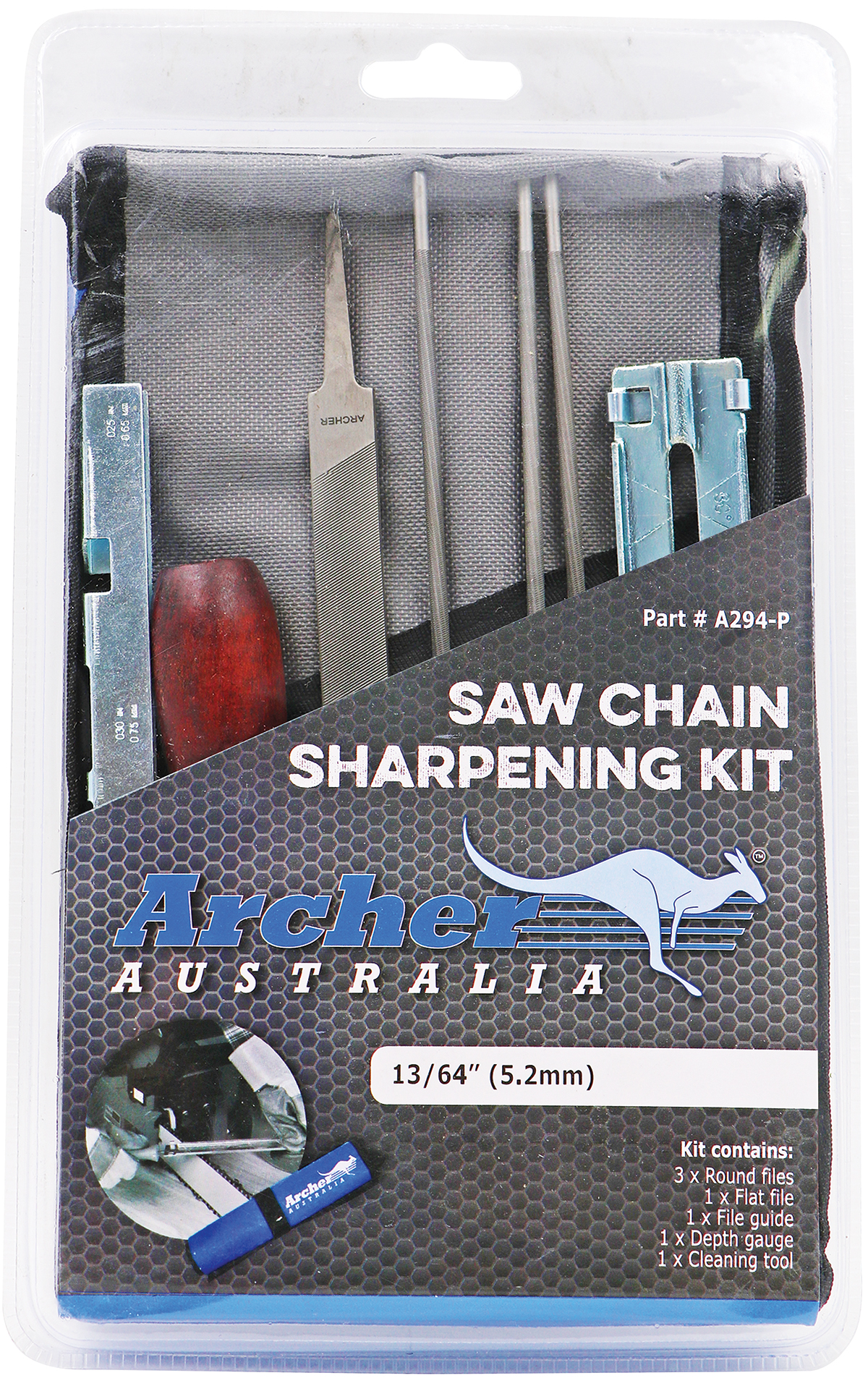 Archer Sharpening Kit – 13/64″, Roll Up Pouch