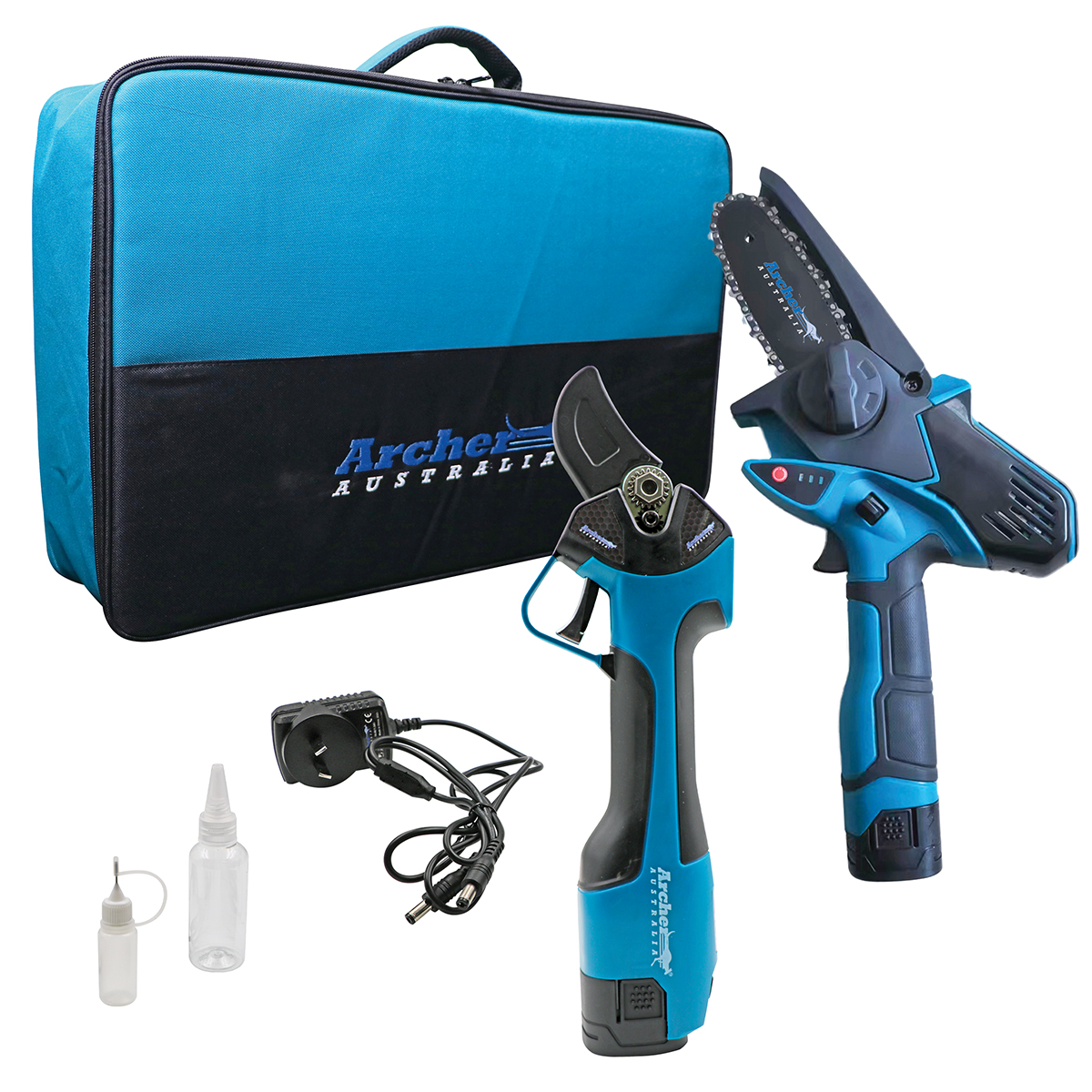 Archer Battery Mini Chainsaw & Pruning Shears 2pc Kit