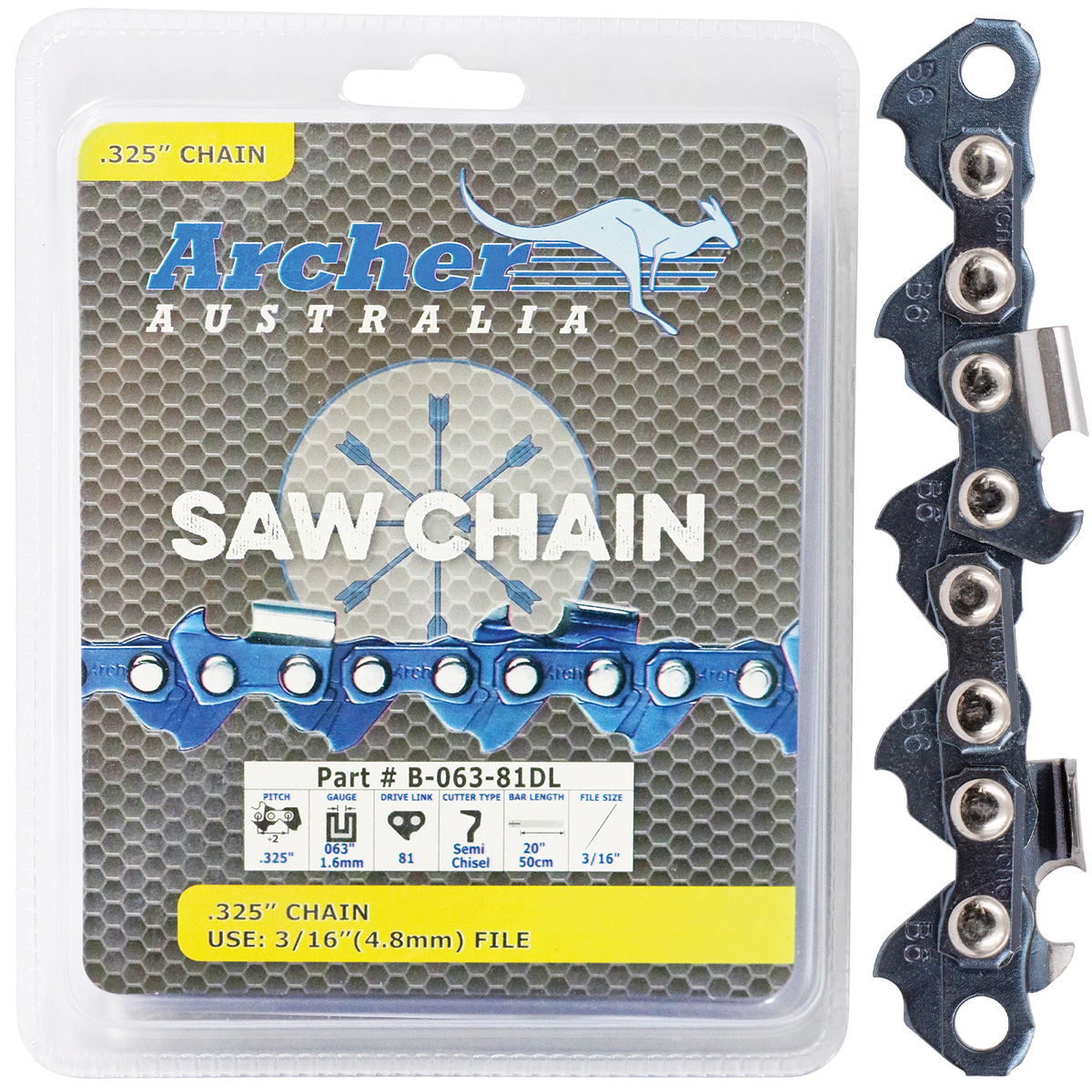 Archer Chain Reel – .325″, .063″, 25ft, Semi Chisel, Ripping