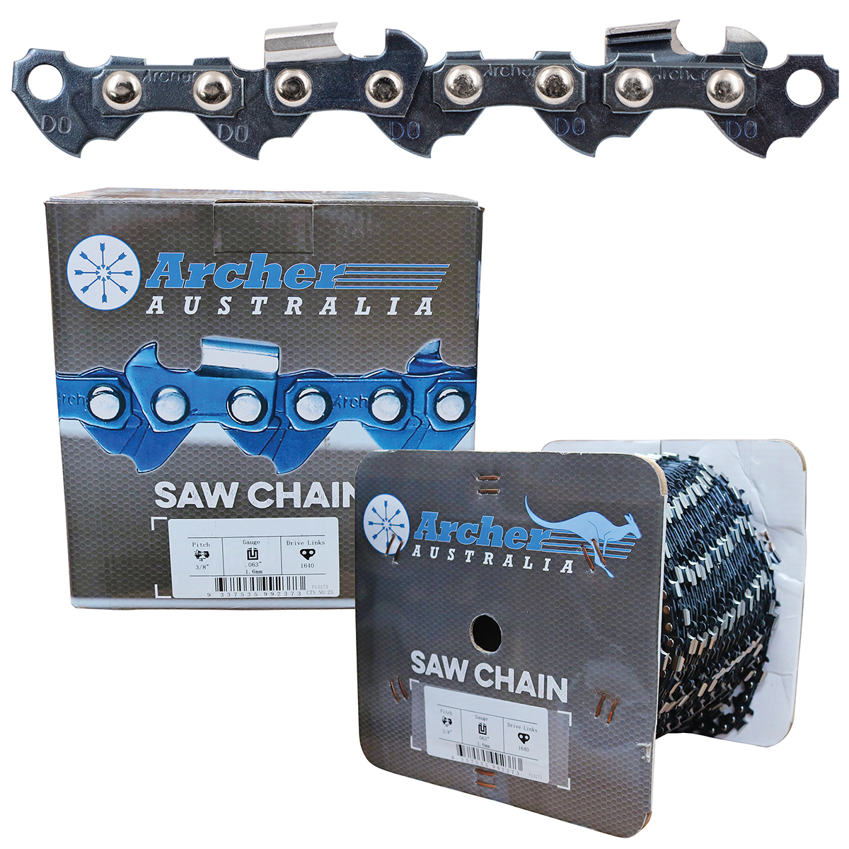 Archer Chain Reel – 3/8″ LP, .050″, 100ft, Semi Chisel