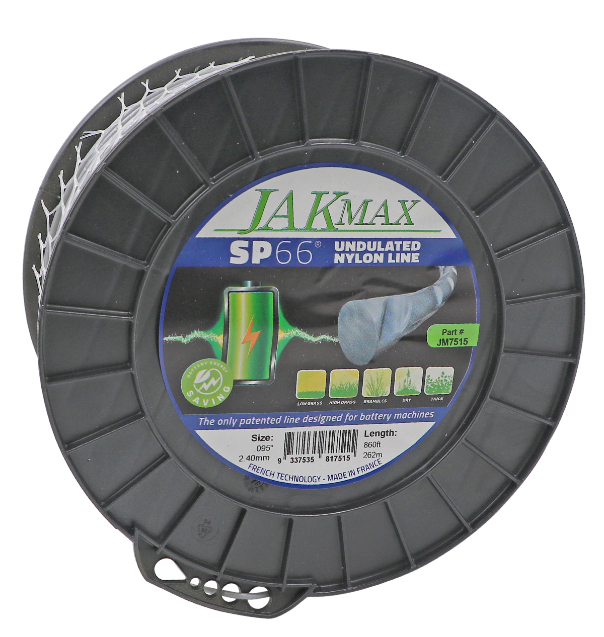 SP66 Undulated Nylon Line – 3lb Reel, .105″/2.65mm