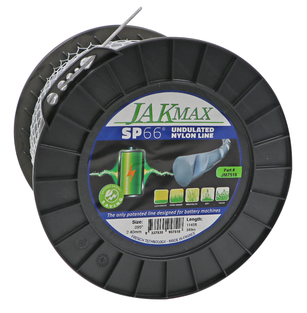 SP66 Undulated Nylon Line – 5lb Reel, .095″/2.40mm