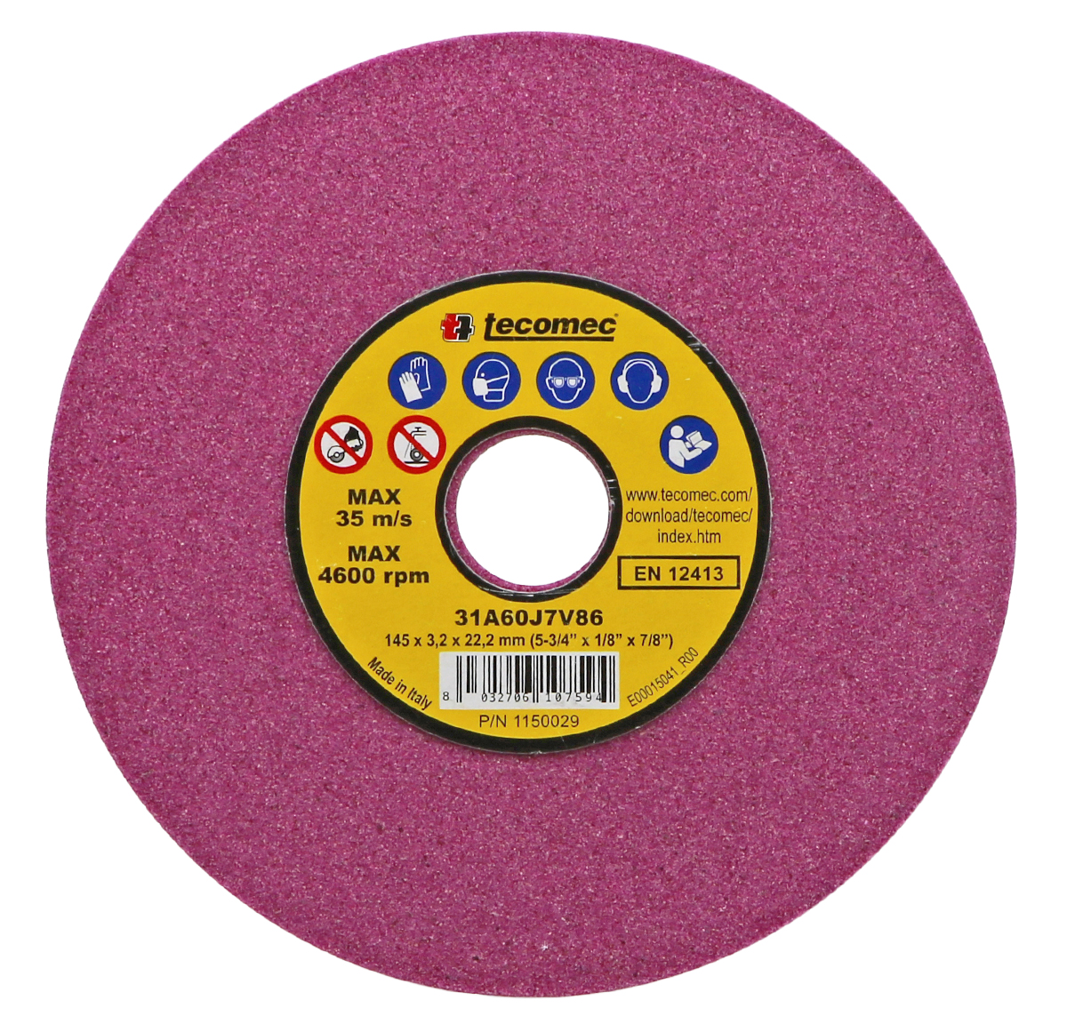 Tecomec Grinding Wheel – 1/4″-.325″ – 145×22.2×3.2mm