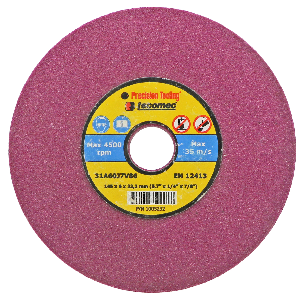 Tecomec Grinding Wheel – 1/2″, Depth Gauge – 145×22.2x6mm