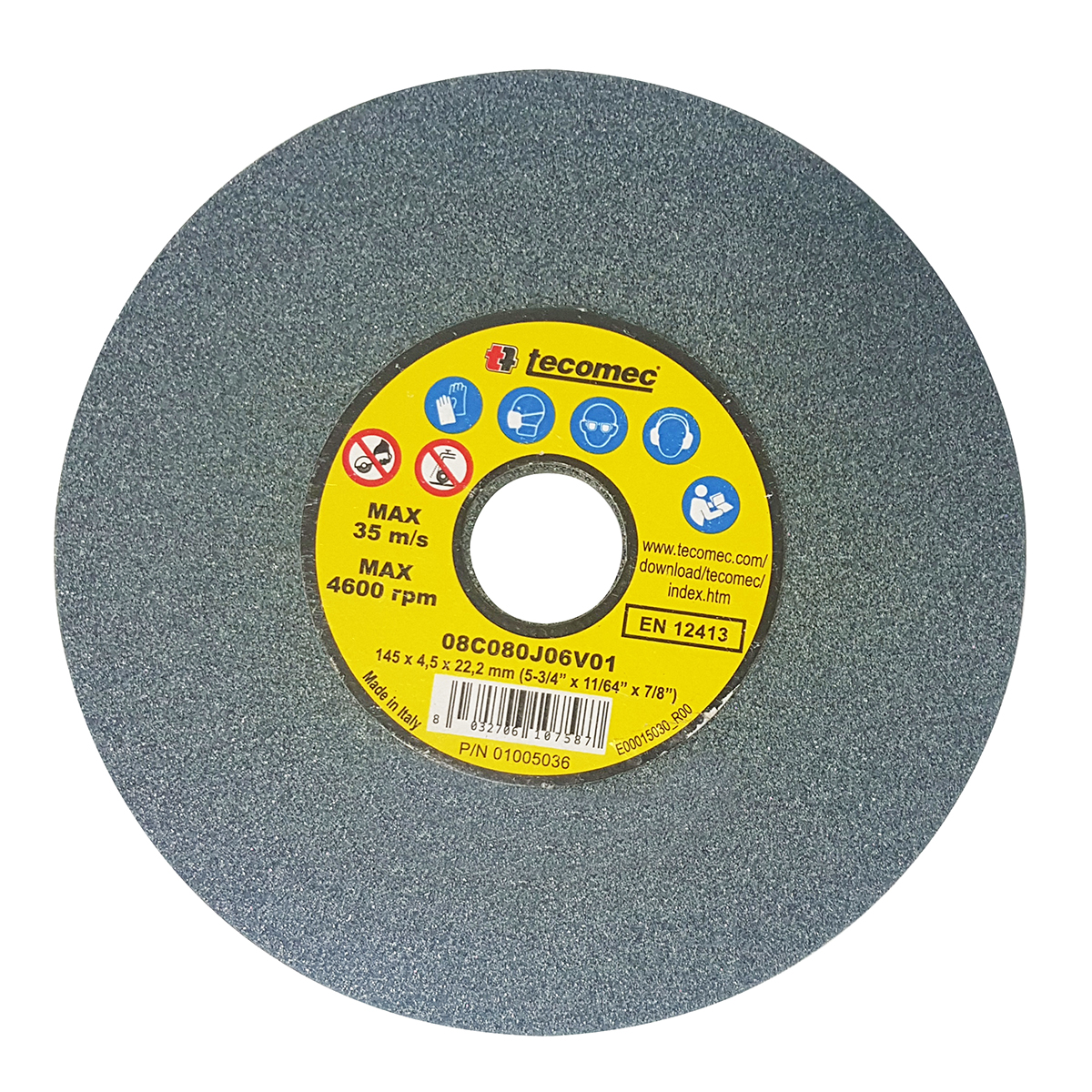 Tecomec Tungsten Grinding Wheel – .325″, 3/8″, .404″ – 145×22.2×4.5mm